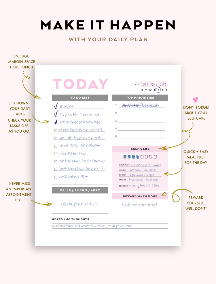 Tres Chic Studio Co | Daily Planner Printable